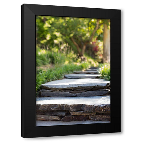 Layered Stone Path Black Modern Wood Framed Art Print with Double Matting by Millet, Karyn