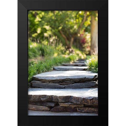Layered Stone Path Black Modern Wood Framed Art Print by Millet, Karyn