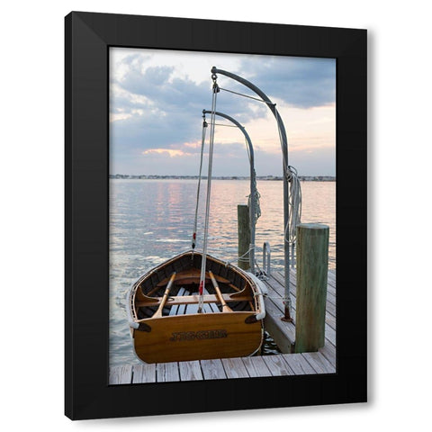 Boat and Oars Black Modern Wood Framed Art Print with Double Matting by Millet, Karyn