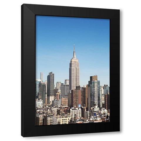 New York Cityscape Black Modern Wood Framed Art Print with Double Matting by Millet, Karyn