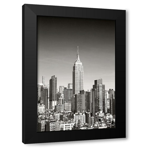 New York Cityscape BandW Black Modern Wood Framed Art Print by Millet, Karyn