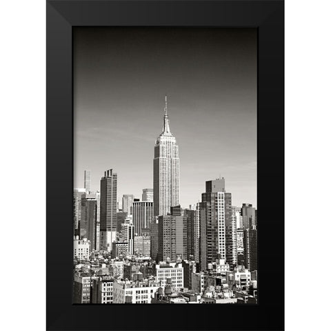 New York Cityscape BandW Black Modern Wood Framed Art Print by Millet, Karyn