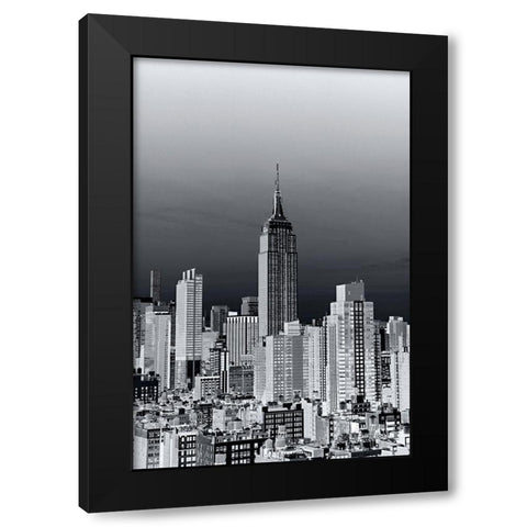 New York Cityscape Negative BandW Black Modern Wood Framed Art Print with Double Matting by Millet, Karyn
