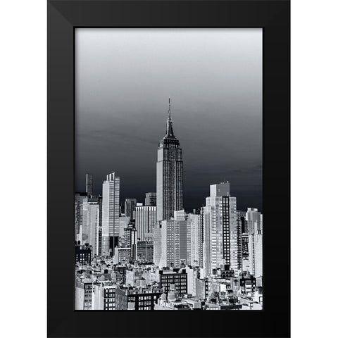 New York Cityscape Negative BandW Black Modern Wood Framed Art Print by Millet, Karyn