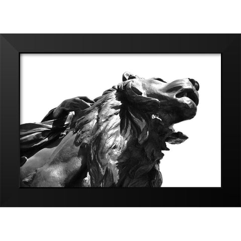 Stone Lion Black Modern Wood Framed Art Print by Millet, Karyn