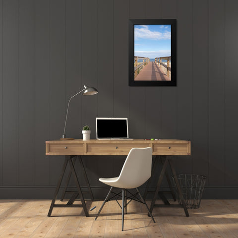Ocean Pier Black Modern Wood Framed Art Print by Millet, Karyn
