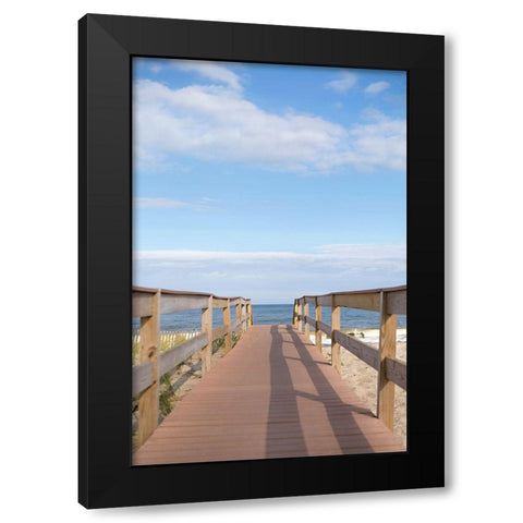 Ocean Pier Black Modern Wood Framed Art Print with Double Matting by Millet, Karyn