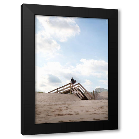 Sandy Stairs Black Modern Wood Framed Art Print by Millet, Karyn