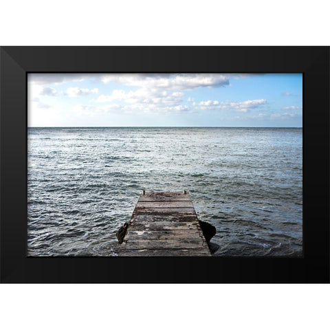 Pier Over The Rocky Sea Black Modern Wood Framed Art Print by Millet, Karyn