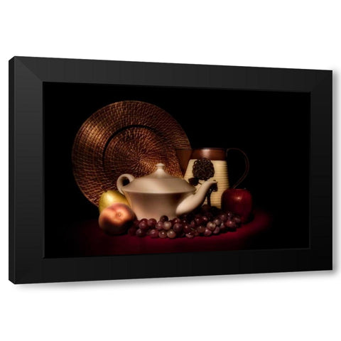 Teapot with Fruit Still Life Black Modern Wood Framed Art Print by McNemar, C. Thomas