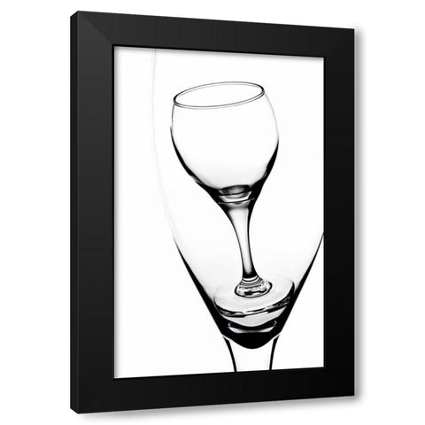 Graphic Wine Glasses Black Modern Wood Framed Art Print with Double Matting by McNemar, C. Thomas