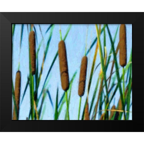 Cattailes Black Modern Wood Framed Art Print by McNemar, C. Thomas