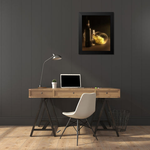 Glass of Grapes Black Modern Wood Framed Art Print by McNemar, C. Thomas