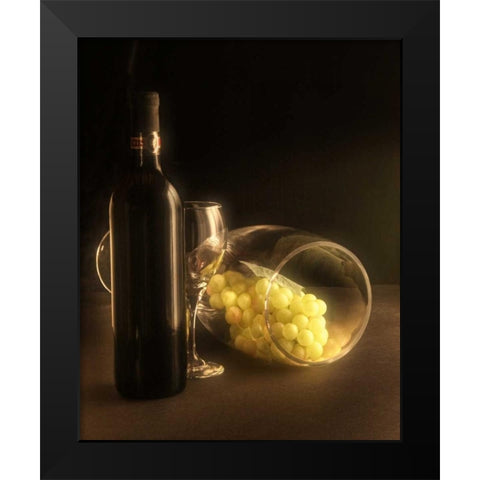 Glass of Grapes Black Modern Wood Framed Art Print by McNemar, C. Thomas
