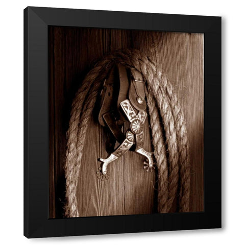 Spurs Black Modern Wood Framed Art Print with Double Matting by McNemar, C. Thomas