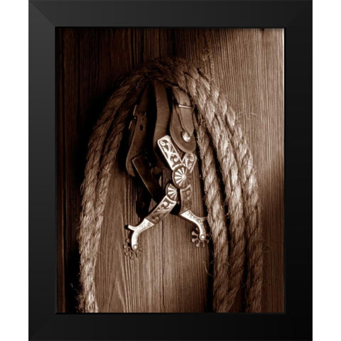 Spurs Black Modern Wood Framed Art Print by McNemar, C. Thomas