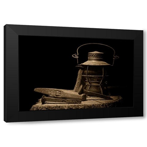 Working on the Railroad Black Modern Wood Framed Art Print by McNemar, C. Thomas