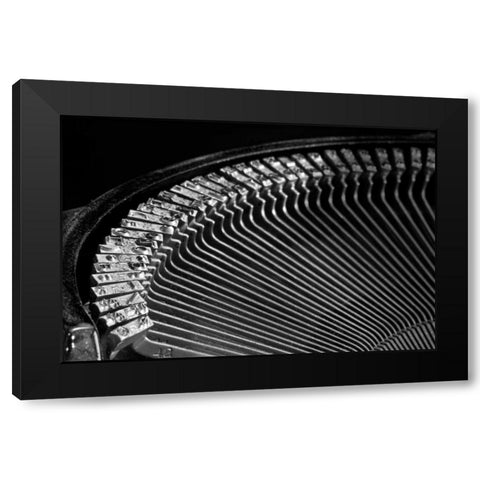 Typewriter Keys II Black Modern Wood Framed Art Print with Double Matting by McNemar, C. Thomas