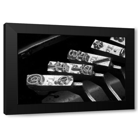 Typewriter Symbols Black Modern Wood Framed Art Print by McNemar, C. Thomas