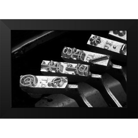 Typewriter Symbols Black Modern Wood Framed Art Print by McNemar, C. Thomas