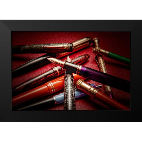 Fine Writing Black Modern Wood Framed Art Print by McNemar, C. Thomas