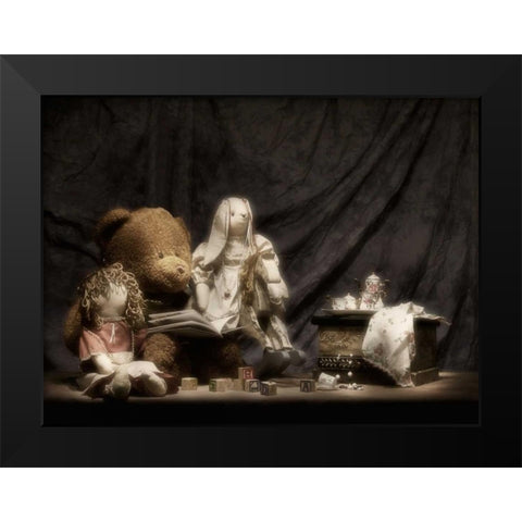 Story Time Black Modern Wood Framed Art Print by McNemar, C. Thomas