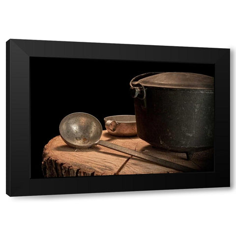 Dutch Oven and Ladle Black Modern Wood Framed Art Print with Double Matting by McNemar, C. Thomas