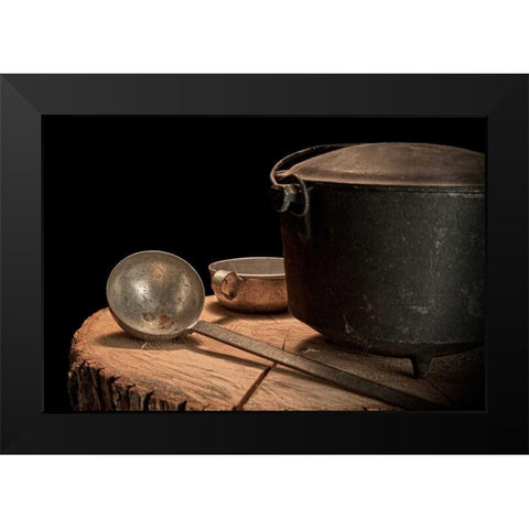 Dutch Oven and Ladle Black Modern Wood Framed Art Print by McNemar, C. Thomas