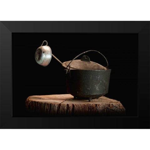 Dutch Oven with Cup Black Modern Wood Framed Art Print by McNemar, C. Thomas