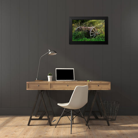 Abandoned Farm Equipment Black Modern Wood Framed Art Print by McNemar, C. Thomas