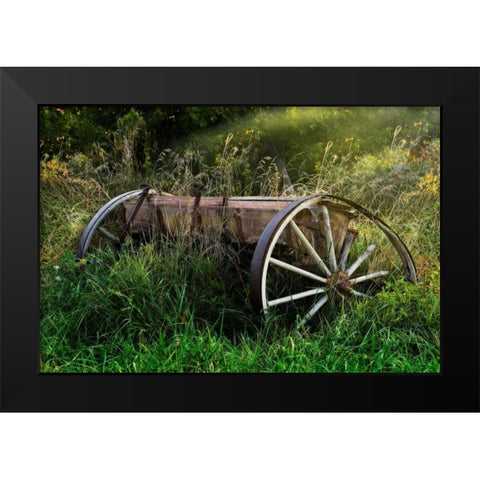 Abandoned Farm Equipment Black Modern Wood Framed Art Print by McNemar, C. Thomas