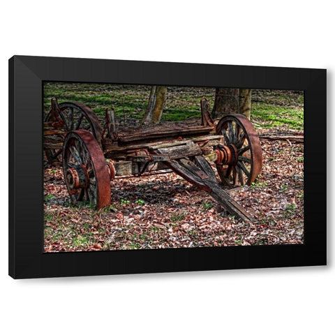 Abandoned Wagon Black Modern Wood Framed Art Print by McNemar, C. Thomas
