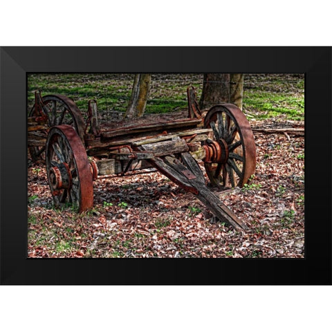 Abandoned Wagon Black Modern Wood Framed Art Print by McNemar, C. Thomas