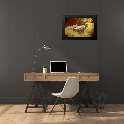 Country Wagon Black Modern Wood Framed Art Print by McNemar, C. Thomas