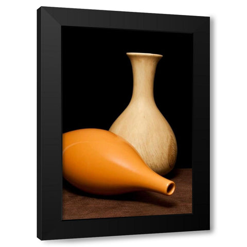 Bud Vases III Black Modern Wood Framed Art Print with Double Matting by McNemar, C. Thomas