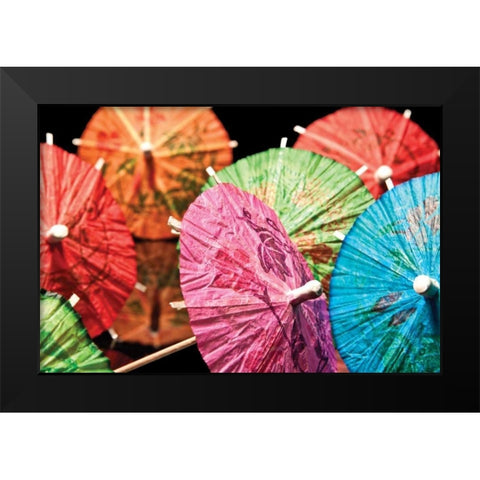 Cocktail Umbrellas III Black Modern Wood Framed Art Print by McNemar, C. Thomas