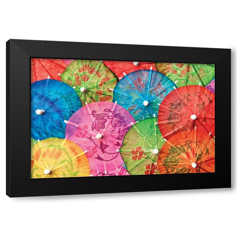 Cocktail Umbrellas V Black Modern Wood Framed Art Print with Double Matting by McNemar, C. Thomas