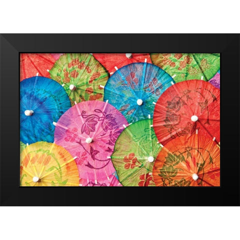 Cocktail Umbrellas V Black Modern Wood Framed Art Print by McNemar, C. Thomas
