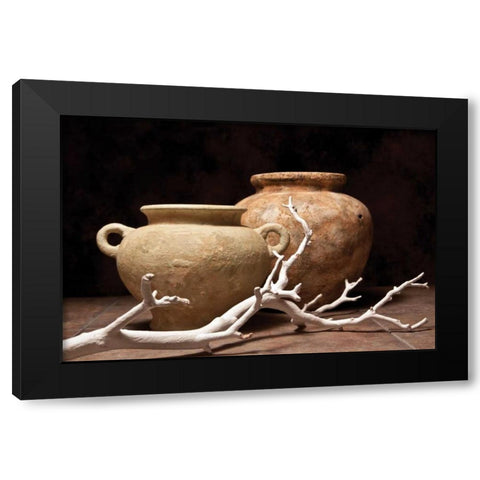 Pottery with Branch I Black Modern Wood Framed Art Print by McNemar, C. Thomas