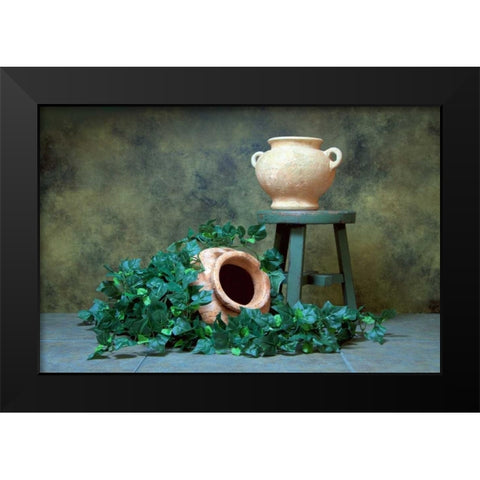 Pottery with Ivy I Black Modern Wood Framed Art Print by McNemar, C. Thomas