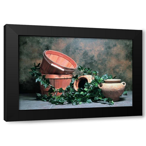 Pottery with Ivy II Black Modern Wood Framed Art Print by McNemar, C. Thomas