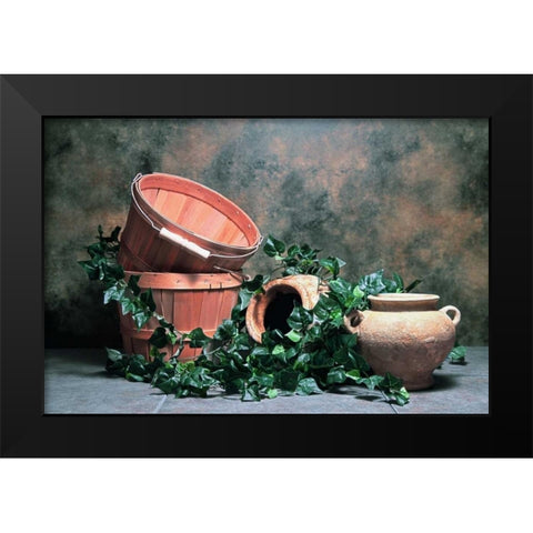Pottery with Ivy II Black Modern Wood Framed Art Print by McNemar, C. Thomas