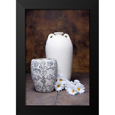 Vases with Daisies I Black Modern Wood Framed Art Print by McNemar, C. Thomas