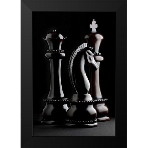 Chessmen II Black Modern Wood Framed Art Print by McNemar, C. Thomas