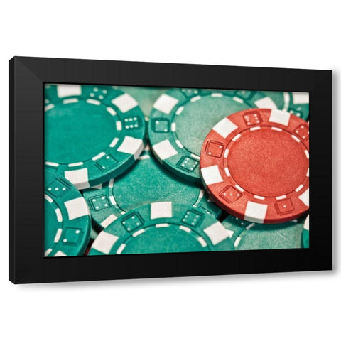 Poker Chips I Black Modern Wood Framed Art Print by McNemar, C. Thomas