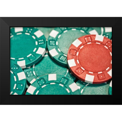 Poker Chips I Black Modern Wood Framed Art Print by McNemar, C. Thomas