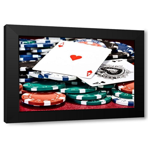 Poker Hand I Black Modern Wood Framed Art Print by McNemar, C. Thomas