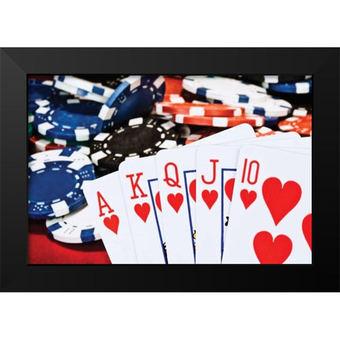 Poker Hand II Black Modern Wood Framed Art Print by McNemar, C. Thomas
