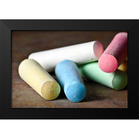 Sidewalk Chalk I Black Modern Wood Framed Art Print by McNemar, C. Thomas