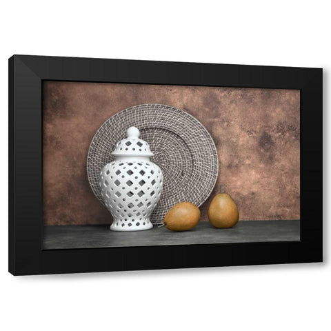 Ginger Jar and Pears I Black Modern Wood Framed Art Print with Double Matting by McNemar, C. Thomas